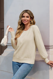 Cicy Bell Womens Beige Pullover Tops