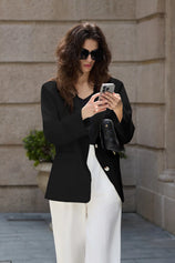 Cicy Bell Womens Black Casual Blazers