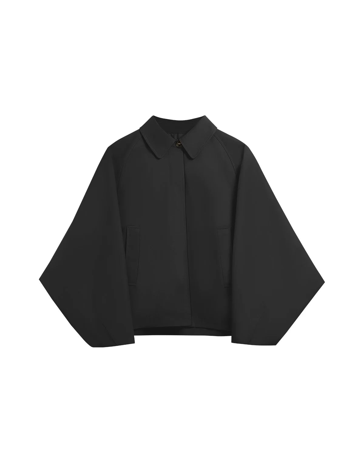 CicyBellWomensBlackCroppedTrenchCoatH5N8601-5.webp