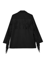 Cicy Bell Womens Black Fringe Jacket