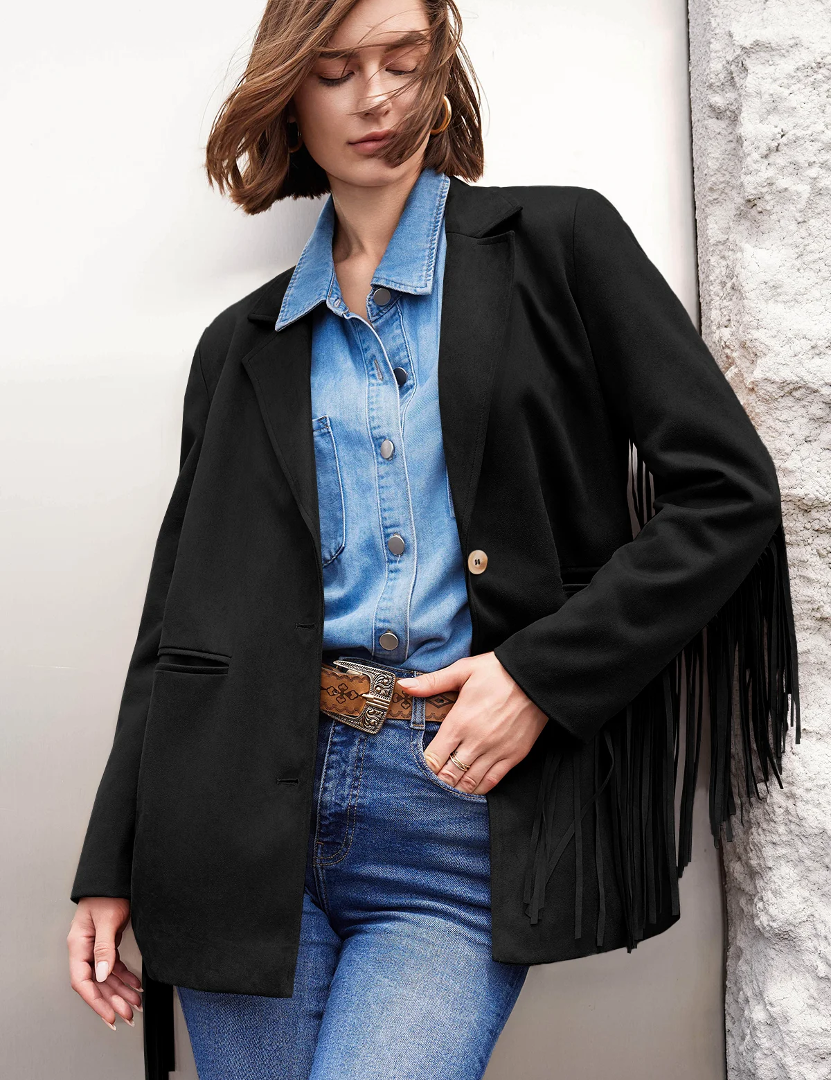 CicyBellWomensBlackFringeJacketRT82256.webp