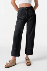 Cicy Bell Womens Black Straight Leg Jeans