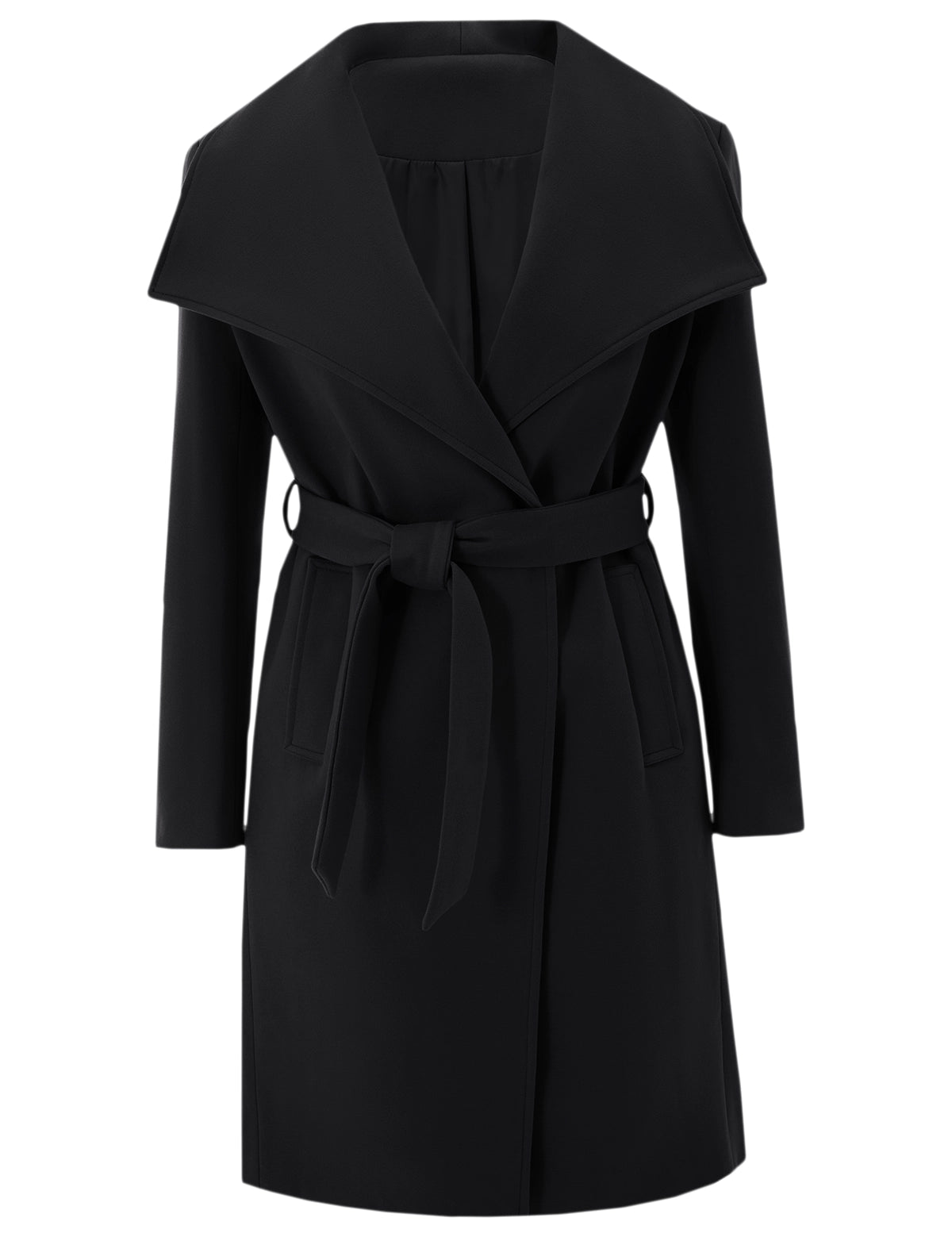 CicyBellWomensBlackPeaCoatM9J3745.webp