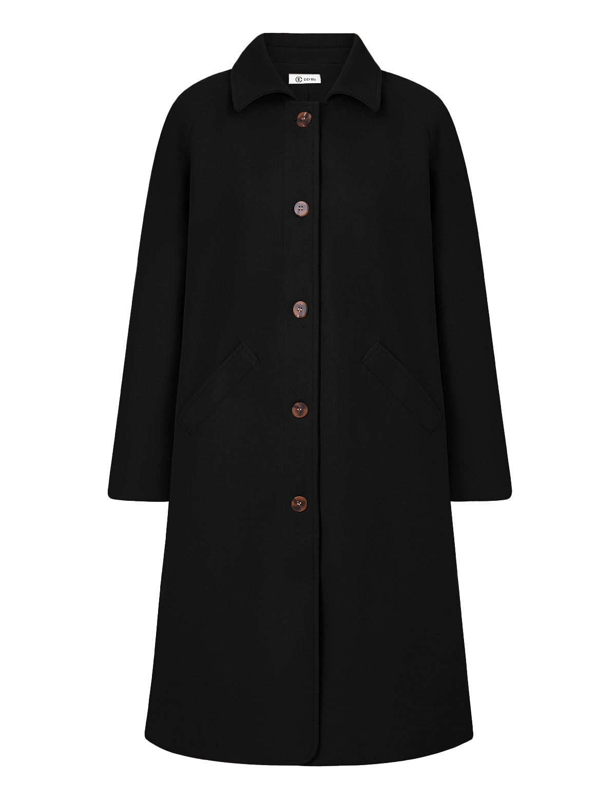 CicyBellWomensBlackPeaCoatRT83011.webp