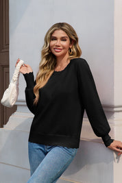 Cicy Bell Womens Black Pullover Tops