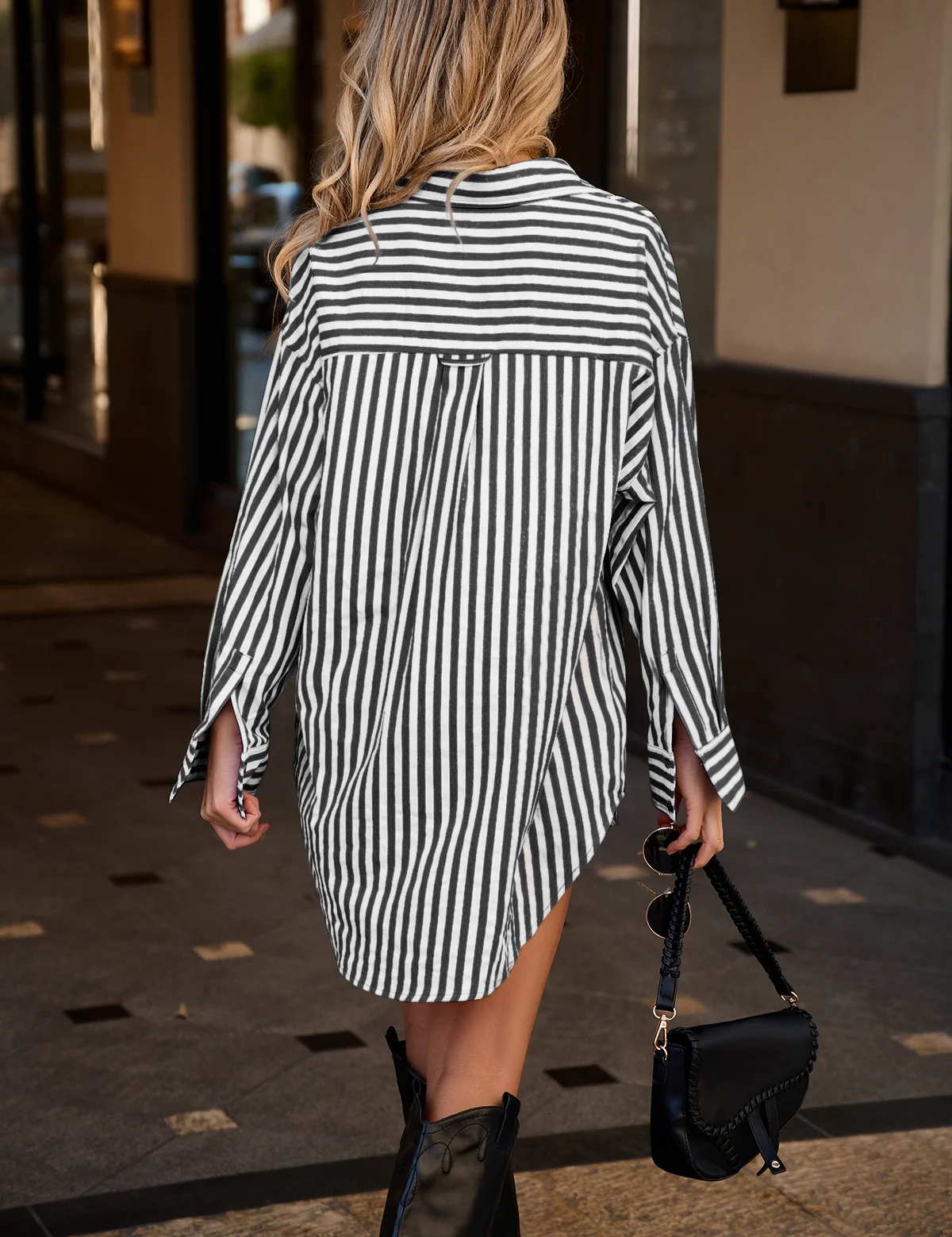 CicyBellWomensBlackStripedShirtsH5N8043.webp