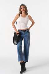 Cicy Bell Womens Blue Straight Leg Jeans