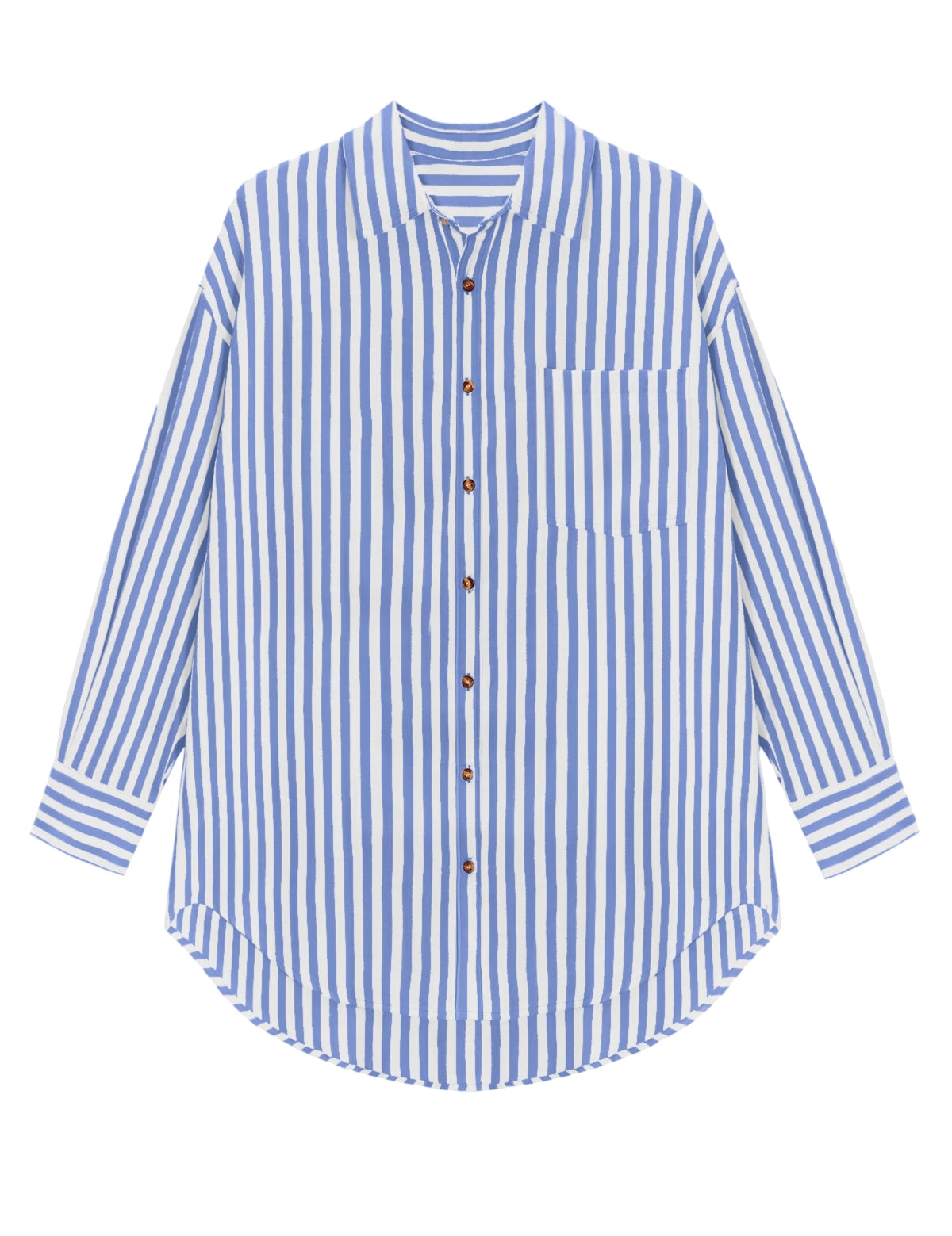 CicyBellWomensBlueStripedShirtsH5N8041.webp