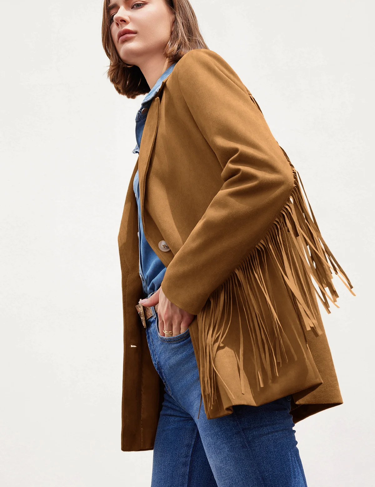 CicyBellWomensBrownFringeJacketRT82255.webp
