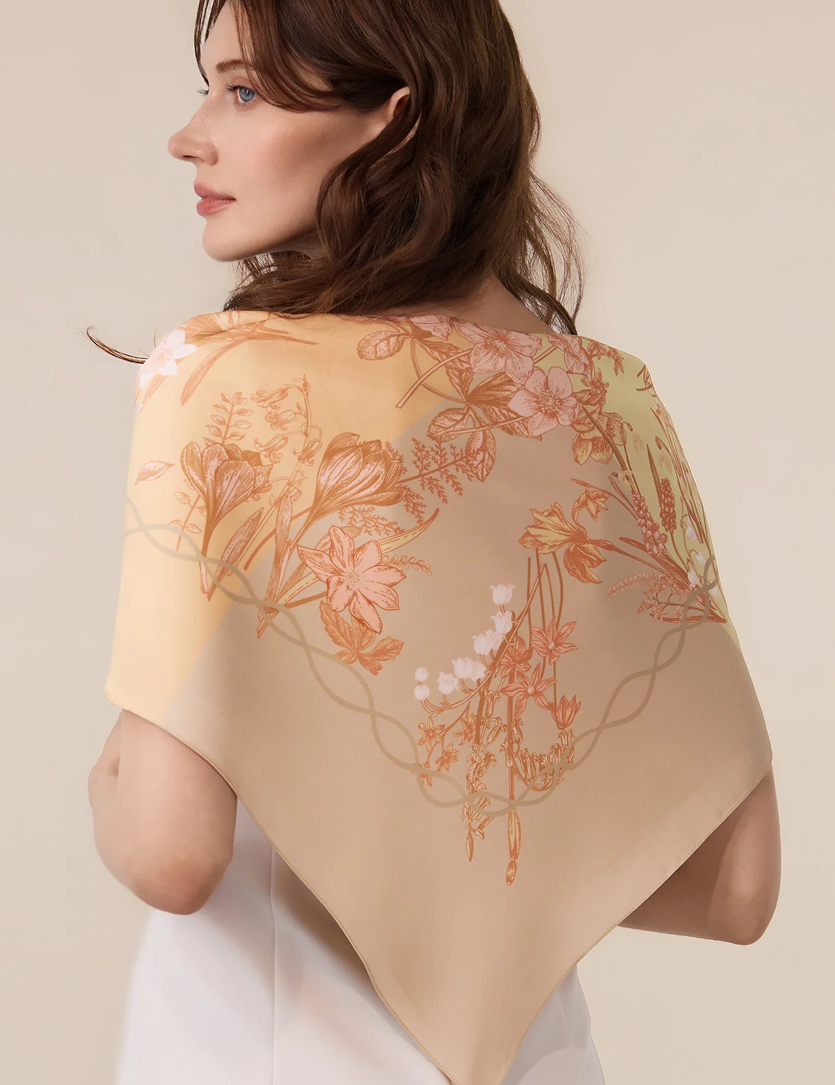 CicyBellWomensBrownOrangeSilkScarfSJ0106-6..webp
