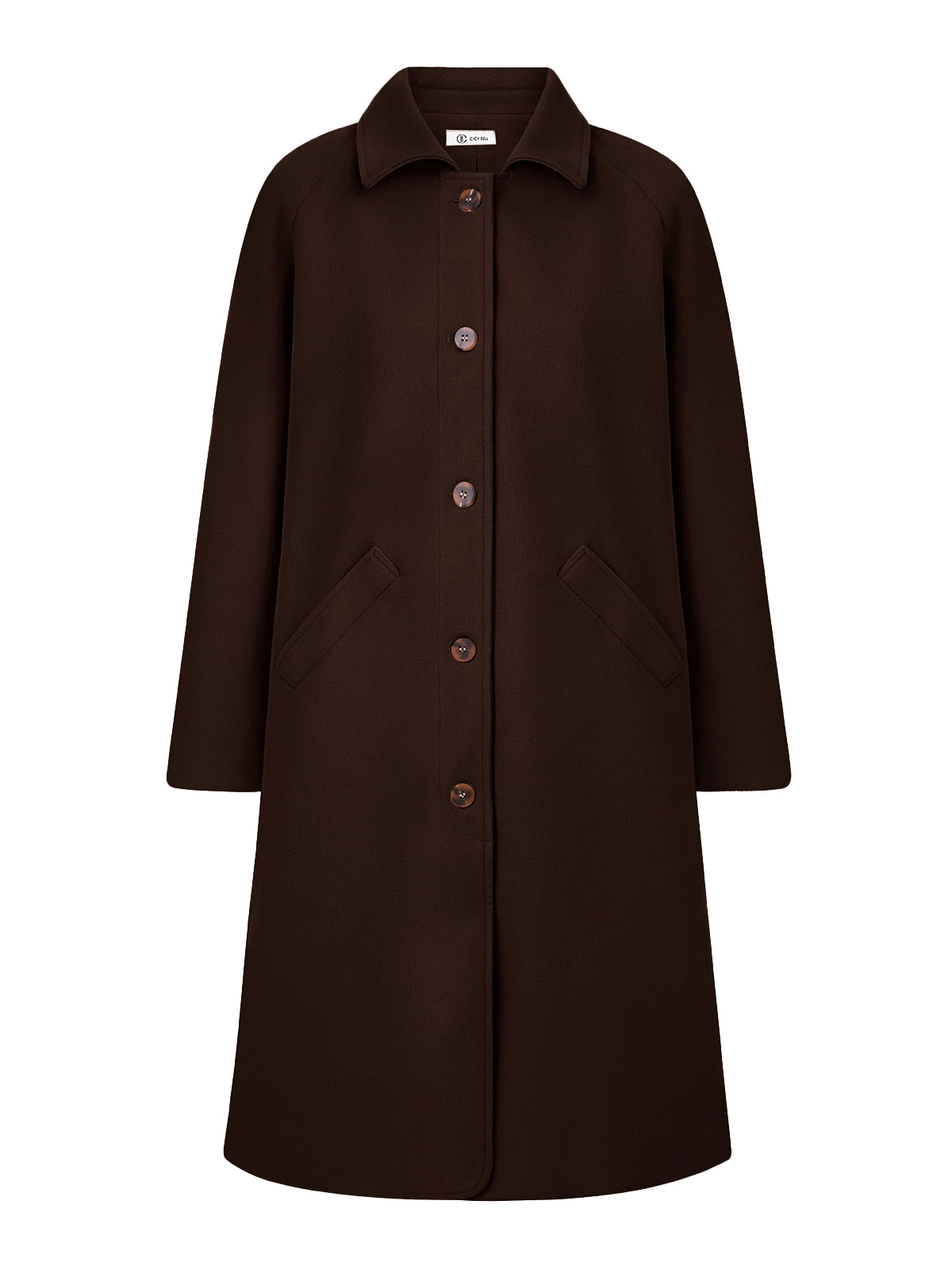 Cicy Bell Womens Dark Brown Pea Coat