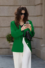 Cicy Bell Womens Green Casual Blazers