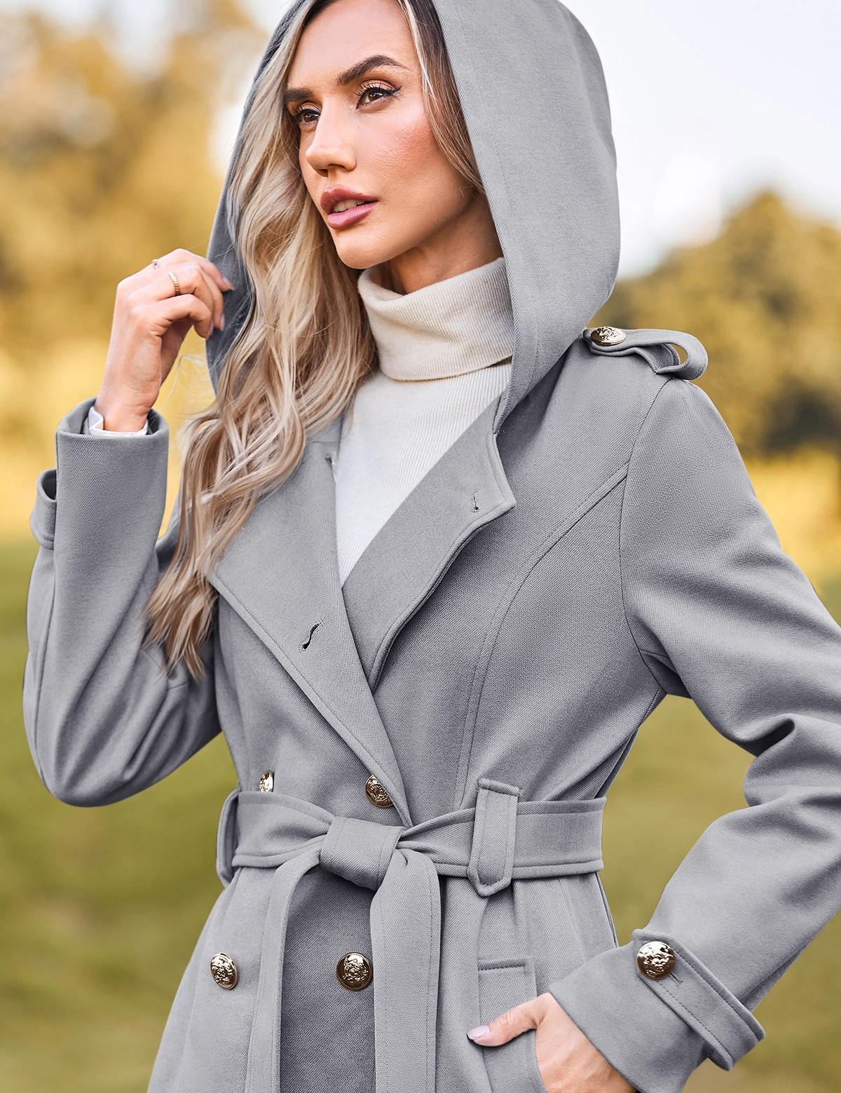 CicyBellWomensGreyHoodedCoatN3E2334.webp