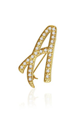 Cicy Bell Womens Letter A Gold Brooch Pins