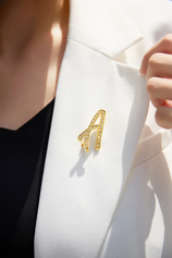 Cicy Bell Womens Letter A Gold Brooch Pins