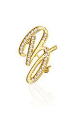 Cicy Bell Womens Letter B Gold Brooch Pins