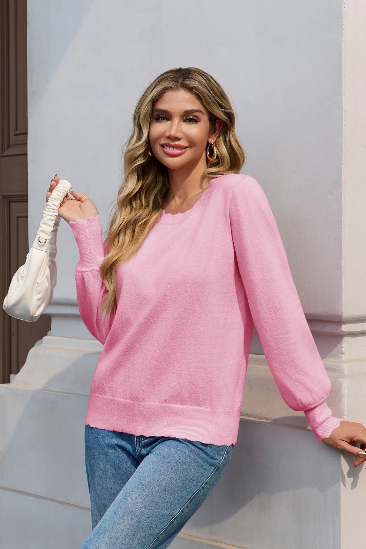 Cicy Bell Womens Pink Pullover Tops