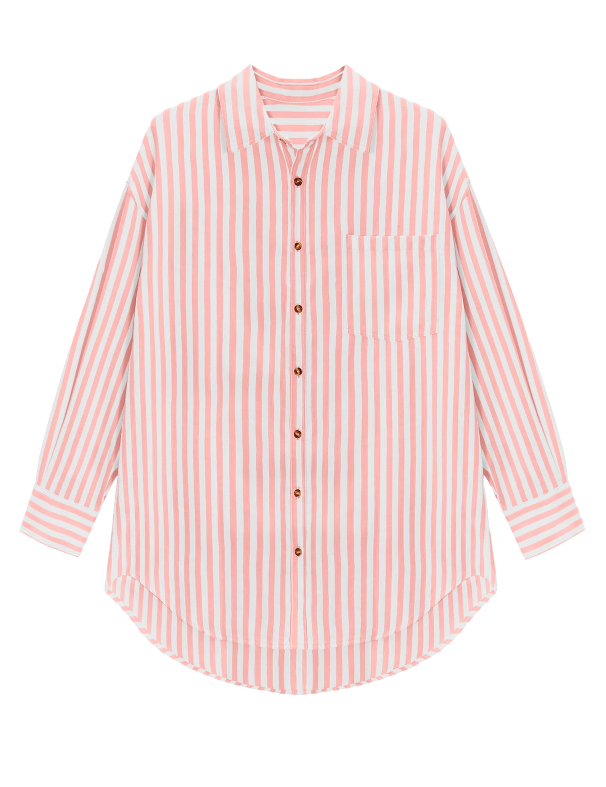 CicyBellWomensPinkStripedShirtsH5N8041.webp