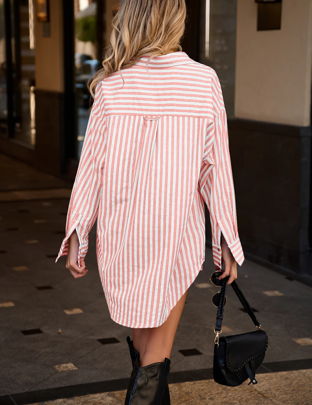 CicyBellWomensPinkStripedShirtsH5N8043.webp