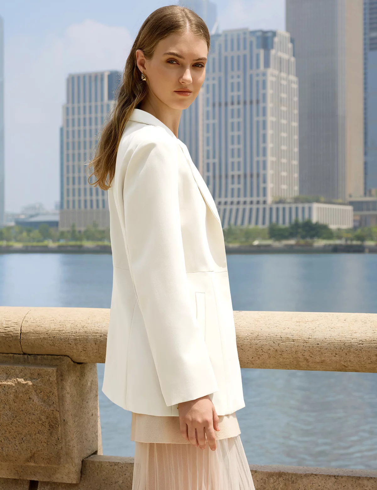 CicyBellWomensWhiteCasualBlazersH5N9224.webp
