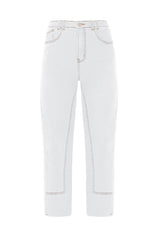 Cicy Bell Womens White Straight Leg Jeans