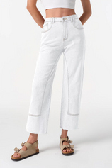 Cicy Bell Womens White Straight Leg Jeans