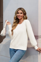 Cicy Bell Womens White Pullover Tops