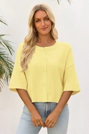 Cicy Bell Womens Yellow Cardigan Tops