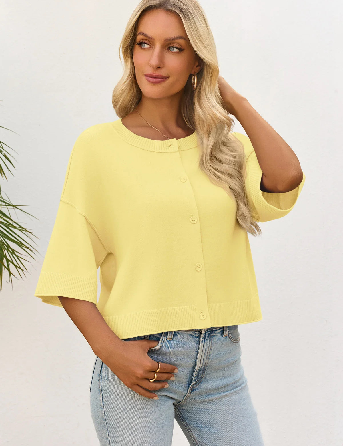 CicyBellWomensYellowCardiganTopsRC67384-5.webp