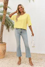 Cicy Bell Womens Yellow Cardigan Tops