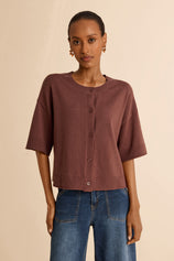 Womens Coffee Cardigan Tops | Cicy Bell