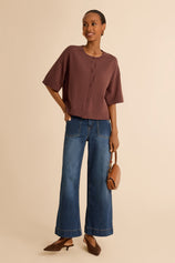 Womens Coffee Cardigan Tops | Cicy Bell