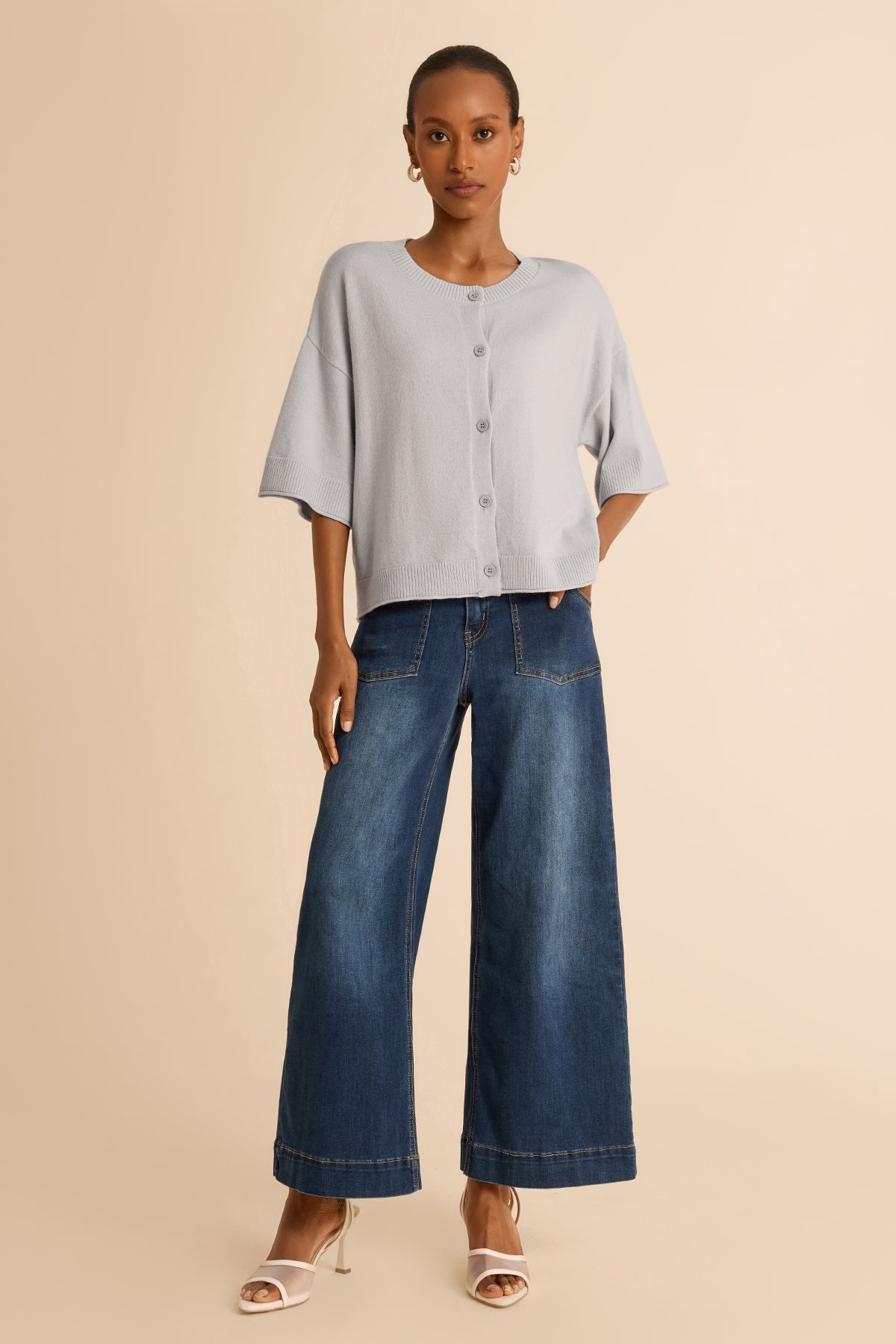 Womens Grey Cardigan Tops | Cicy Bell