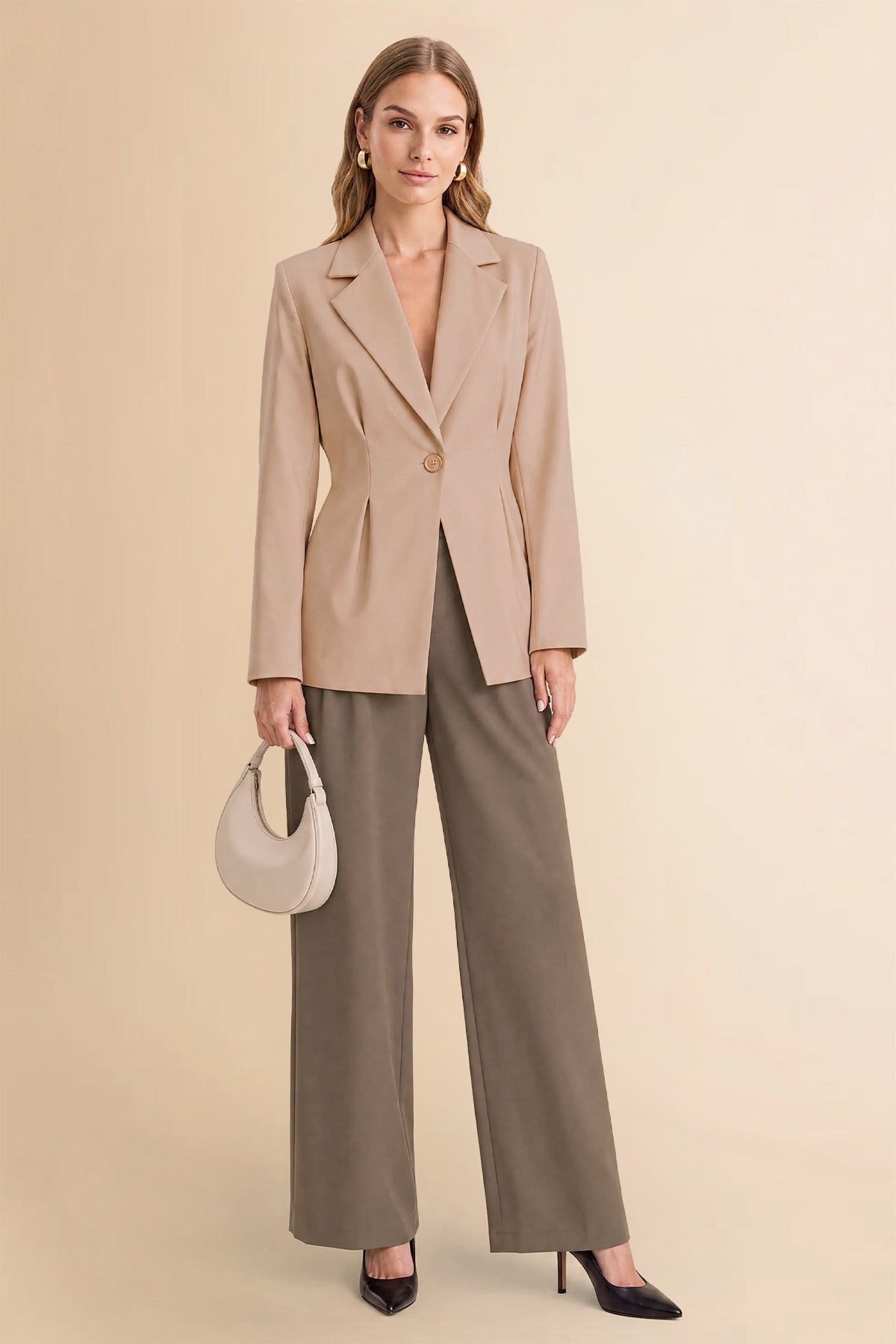 Womens Khaki Business Casual Suit Jackets  | CicyBell
