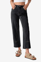 Cicy Bell Womens Black Straight Leg Jeans