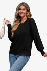 Cicy Bell Womens Black Pullover Tops