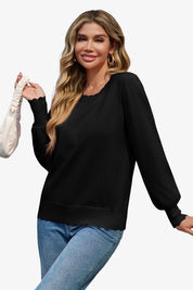 Cicy Bell Womens Black Pullover Tops