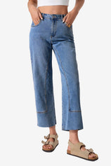 Cicy Bell Womens Blue Straight Leg Jeans