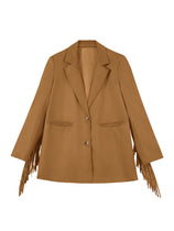 Cicy Bell Womens Brown Fringe Jacket
