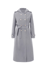 Cicy Bell Womens Grey Long Hooded Coat