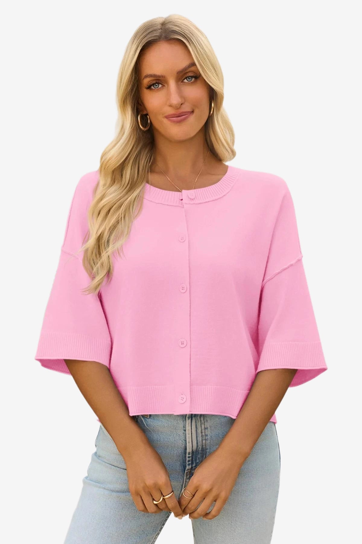 Cicy Bell Womens Pink Cardigan Tops