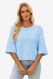 Cicy Bell Womens Sky Blue Cardigan Tops