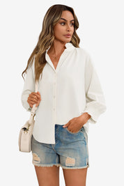 Cicy Bell Womens White Button Down Shirts