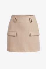 Women's Apricot High-Waisted Mini Skirts | CicyBell