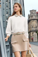 Women's Apricot High-Waisted Mini Skirts | CicyBell