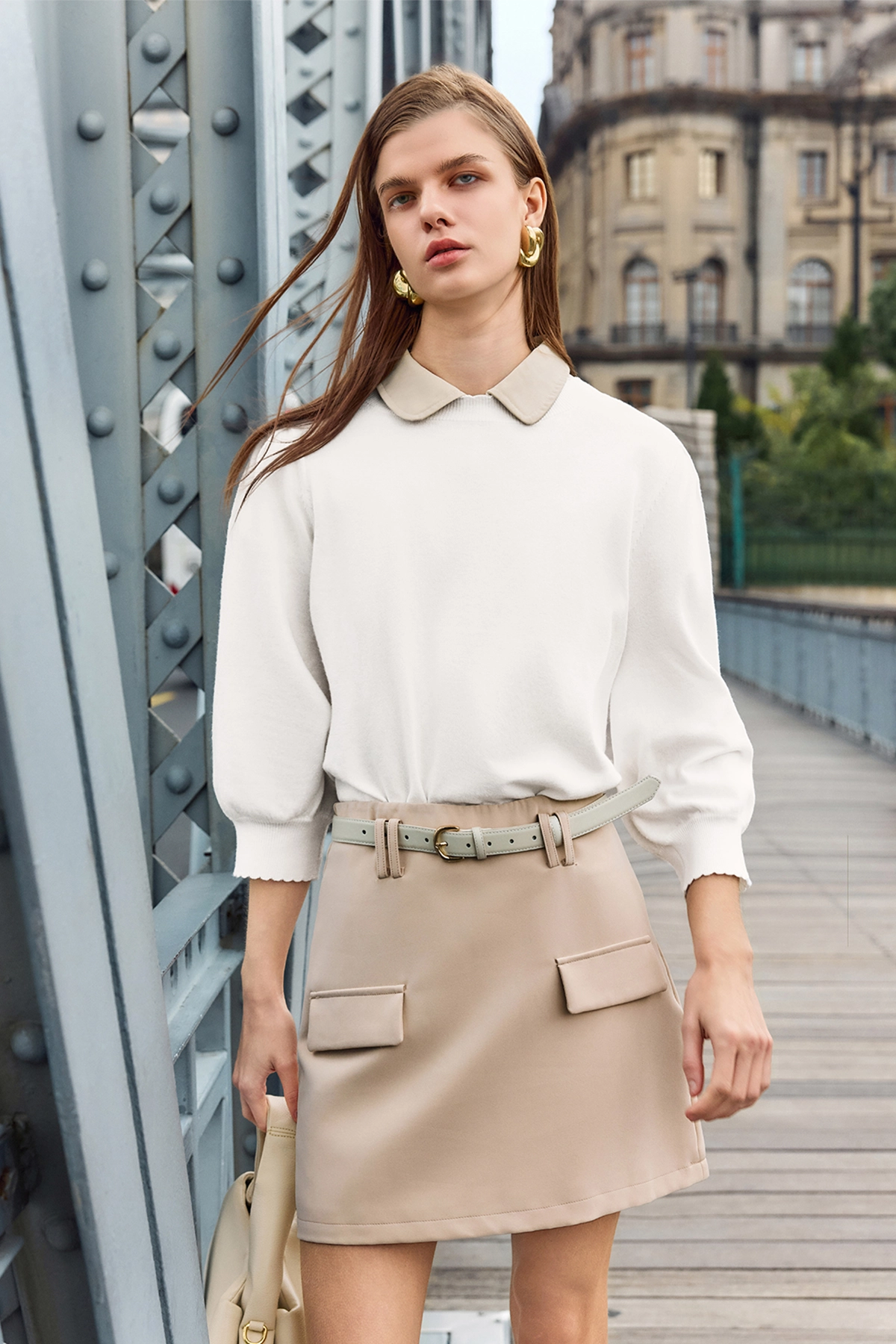Women's Apricot High-Waisted Mini Skirts | CicyBell