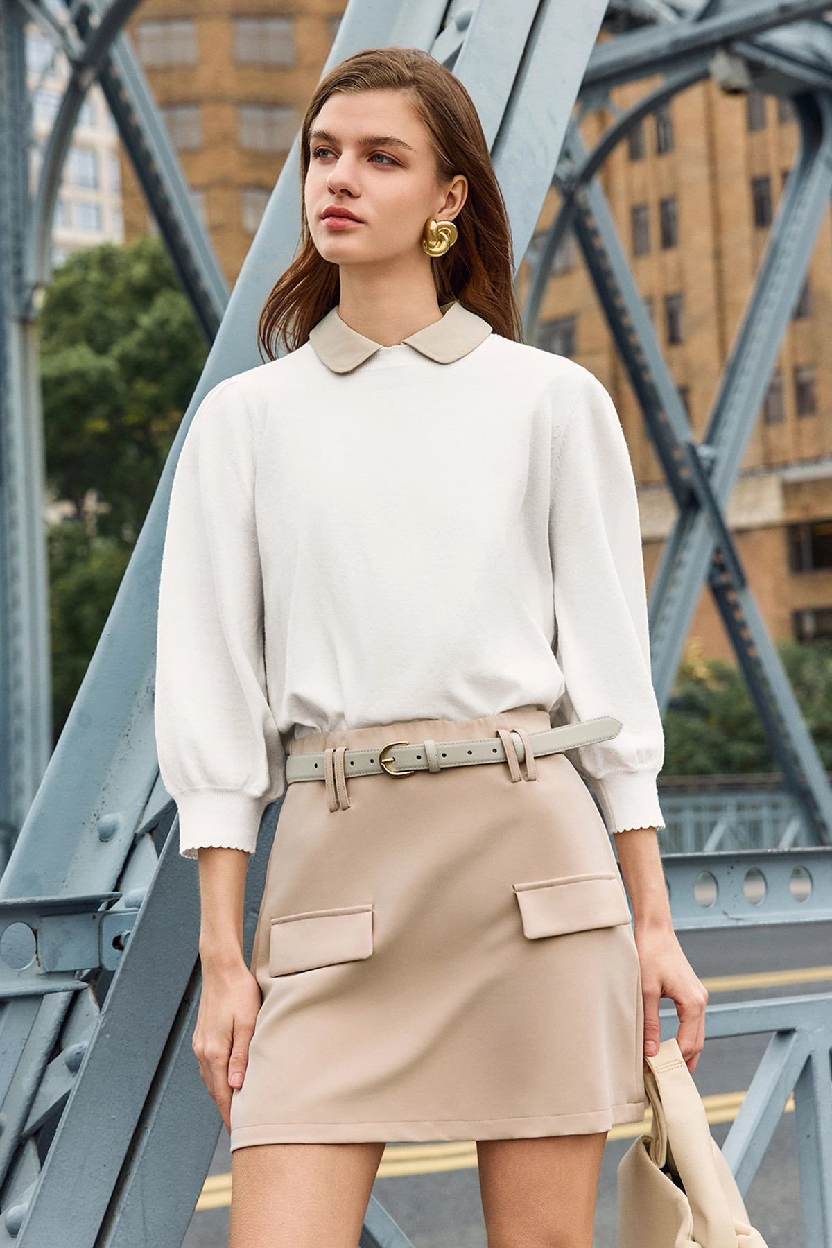 Women's Apricot High-Waisted Mini Skirts | CicyBell