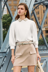 Women's Apricot High-Waisted Mini Skirts | CicyBell