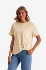 Womens Beige Crew Neck T Shirts | CicyBell