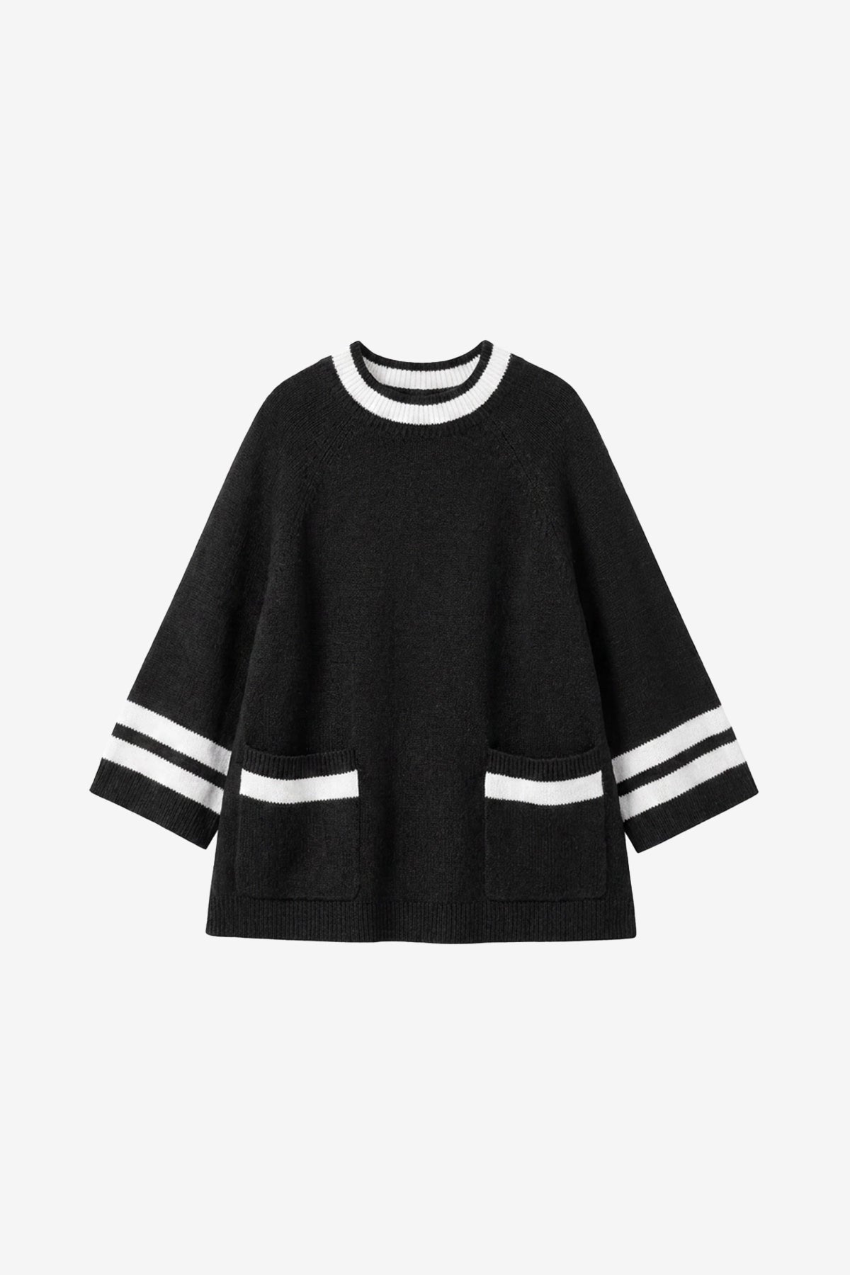 Wrinkle-Free Black Mock Neck Oversized Sweater | CicyBell